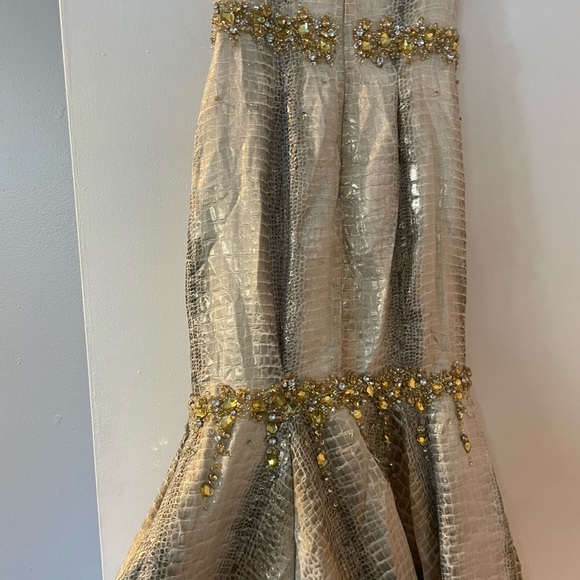 Jovani Metallic Snake Mermaid Formal Dress - Picture 7 of 8